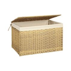 Storage Basket with Lid Rattan 29 inch FredCo Blanket Storage Basket, Storage Basket With Lid, Laundry Hamper With Lid, Rattan Style, Closet Laundry, Basket Laundry, Storage Baskets With Lids, Laundry Room Closet, Decorative Storage Baskets