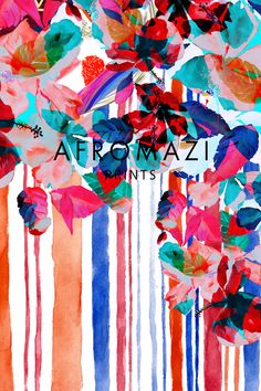 the cover art for afromatz's album, featuring colorful flowers and stripes