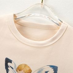 Material: Cotton One size: Bust 73-98cm/Sleeve - 10cm/Shoulder - 30cm/Length - 40cm Beige Long Sleeve Cotton T-shirt, Beige Long Sleeve T-shirt With Graphic Print, Long Sleeve Cotton T-shirt With Cartoon Print, Beige Long Sleeve Tops With Graphic Print, Cotton Tops With Cartoon Print For Spring, Beige Long Sleeve T-shirt With Letter Print, Beige Long Sleeve T-shirt For Spring, Cute Beige Crew Neck T-shirt, Egirl Clothes