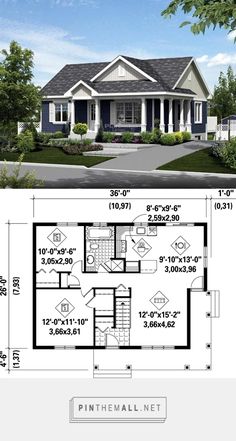 the floor plan for this two story house is very large and has three bedroom, one bathroom