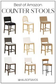 different types of counter stools with the words, best of amazon counter stools