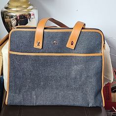 Really Nice, Roomy Tote With Lots Of Pockets And In Excellent Like New Condition. Measures 16" X 7" X 13" Tall With An 11" Strap Drop. Denim Tote, Etienne Aigner, Lots Of Pockets, Womens Tote Bags, New Color, Really Cool Stuff, Like New, Women Shopping, Blue