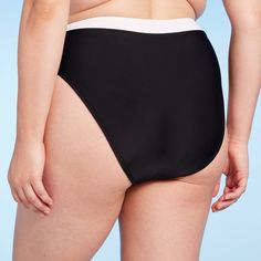 Give a modern update to your swim wardrobe with this High-Waist Cheeky Wide Band Bikini Bottom from Shade & Shore™. This cheeky bikini bottom in a solid color features a flattering high-waist, high-leg silhouette with a wide banded hem at the waist for a chic, contrasting look. The stretchy fabric provides easy movement, and the opaque construction offers full coverage for confident wear. Pair with a coordinating bikini top for endless styling options. Shade & Shore™: Found exclusively at Target White Fitted Swimwear With Wide Waistband, High Waist Sports Swimwear With Contoured Waistband, Micro-elastic Swimwear With Wide Waistband, Micro-elastic White Brief Swimwear, Sporty High Waist Tankini For Beach Season, Sporty High Waist Tankini For Pool, Sporty High Waist Fitted Swimwear, White Swimwear With Wide Waistband For Beach, Sporty High Waist Swimwear For Beach Season