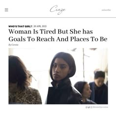 a woman is featured on the front page of an article about women's rights