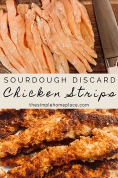 raw uncooked chicken strips and fried sourdough discard chicken strips Simple Sourdough, Gluten Free Sourdough, Sourdough Starter Recipe, Sourdough Discard, Sourdough Bread Recipe