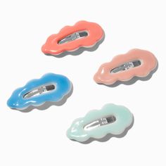 Claire's Pastel Wavy Jelly Snap Hair Clips - 4 Pack Snap Hair Clips, Claire's Accessories, Piercing Kit, Fashionable Jewelry, Snap Clips, Metal Style, 14kt Gold, Diamond Studs, Hair Jewelry