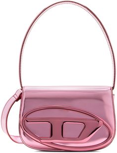 Find DIESEL Pink 1dr Bag on Editorialist. Polished leather shoulder bag in metallic pink tone. · Fixed carry handle · Adjustable and detachable crossbody strap · Logo hardware at face · Magnetic press-stud flap · Patch pocket at two-compartment interior · Twill lining · H5.5 x W8 x D2.25 Supplier color: Pink Pink Bag Collection, Pink Diesel Bag, Cute Designer Bags, Diesel Purse, Pink Designer Bags, 1dr Bag, Pink Streetwear