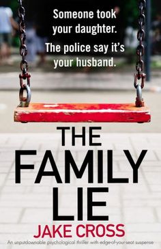 the family lie book cover with an image of a red swing in front of it