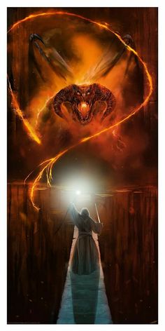 Gandalf Balrog, Balrog Of Morgoth, Lord Of The Rings Tattoo, Rings Tattoo, Beau Film, Hobbit Art, Middle Earth Art, The Fellowship Of The Ring, Lord Of Rings