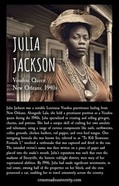 an advertisement for julia jackson's new orleans opera