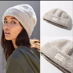 Brand New With Tags Cute And Stylish Beanie Hat Oatmeal Color White White Hats For Fall, One Size, White One-size Hats For Fall, White Hats For Fall, Cozy Cream Hat For Everyday, White Cozy Everyday Beanie, Cozy White Beanie For Everyday, Cozy White Everyday Beanie, Cozy White Hat, Casual Warm Cream Hat