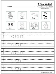 i can write worksheet with pictures and words for kids to practice their handwriting