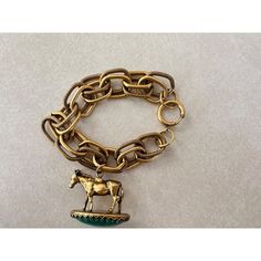 Excellent Antique Condition. Features Double Oval Chain Links In Both Smooth And Twisted Textured. Charm Is A Likely Former Watch Fob In The Shape Of A Donkey And Finished In A Large Oval Green Art Glass Cabochon. Has Been Acid Tested To Be At Least 12kt Gold Filled. Clasp Functions Perfectly. Please See Photos For Measurements. Size: Womens Os Condition: Pre-Owned Tags: Estate Jewelry Yellow Gold Filled G.F. Gf Late 1800s Rhinestones Jewels Jeweled Crystals Gems Gemstones Embellished Embellishm Romantic Animals, Crystals Gems, Valentines Day Date, Last Minute Christmas Gifts, Victorian Gold, Presents For Her, Chain Links, Double Chain, Green Art