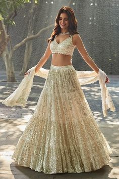 Tiered Lehenga Set Tiered Lehenga, White Lehenga Choli, Seema Gujral, Royalty Dress, Lehenga Choli Designs, Lehenga Choli For Women, Choli For Women, White Lehenga, Georgette Lehenga