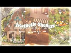 an animated image of a house with flowers in the background and text that reads aesthetic shadings