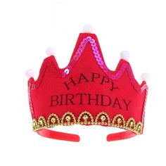 Please kindly noted that this item is sold by Source from Joybuy marketplace.Description This is a premium LED crown birthday party hat for kids and adults. It is a lovely accessory which brings fun during the birthday party. Made of plastic and non-woven and LED light, it makes you the center of attraction in party. Features - Color: Red. - Material: Non-woven fabrics. - Size: 16x11x11cm. - Made of plastic and non-woven and LED light. - Bring it seemed noble decent, give you the perfect experie Crown King, Blue Birthday Parties, Crown Birthday, King Birthday, Holiday Party Favors, Holiday Hats, Crown Hat, Birthday Party Hats, Paper Hat