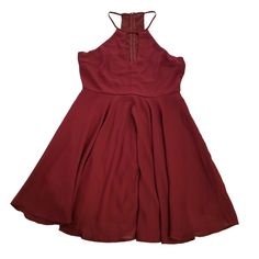 Lulus Women's Size M Burgundy Sleeveless Keyhole Neckline Fit & Flare Dress. Please View The Photos. Thank You! Measurements: Chest - 32 In Front Length - 34.5 In Back Length - 34.5 In Box #5 Sleeveless Halter Dress With Keyhole Back For Party, Red Halter Neck Sleeveless Dress For Night Out, Sleeveless Mini Dress With Keyhole Back, Red Sleeveless Halter Dress For Date Night, Spring Sleeveless Halter Dress With Back Zipper, Sleeveless Halter Dress With Back Zipper For Spring, Red Sleeveless Mini Dress With Back Zipper, Red Sleeveless Lined Mini Dress, Sleeveless Burgundy Mini Dress For Spring