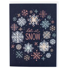 a card with snowflakes on it that says let it snow