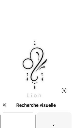 an image of a phone screen with the text lion on it and two different symbols