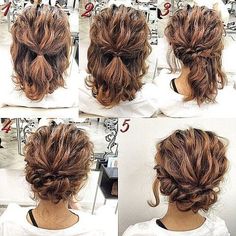 Updo Hairstyles Tutorials, Haircuts Medium, Simple Prom Hair, Curly Hair Updo, Up Dos For Medium Hair, Step By Step Hairstyles, Peinados Fáciles Para Cabello Corto