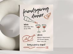 a poster with instructions on how to make a friend's evening dinner for friends