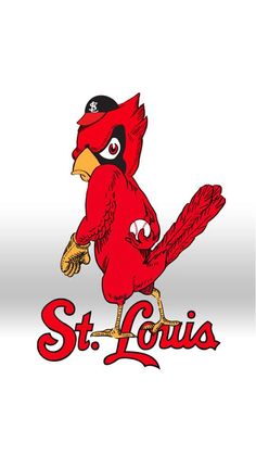 the st louis cardinals logo is shown in red and black, with an eagle on it's head