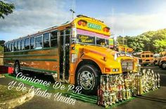 a yellow school bus parked in a parking lot