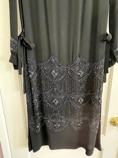 Black Crepe Dress, Iridescent Black, Crepe Dress, Black Beads, Womens Dresses, Beads, Dresses, Black