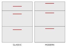 the two drawers are labeled in red and white, with different lines on each drawer