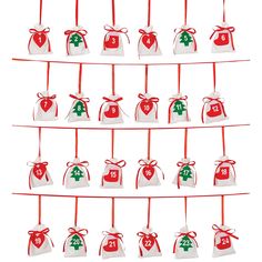 AMSCAN CA Christmas Advent Pouch Calendar Garland, 120 x 6 Inches, 1 Count Stocking Designs, Party Expert, Red Rope, How To Make Ribbon, Christmas Advent Calendar, Helium Balloons, Christmas Scene, Christmas Wall Decor, Magical Christmas