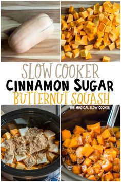 slow cooker cinnamon sugar butternut squash is the perfect side dish for any meal