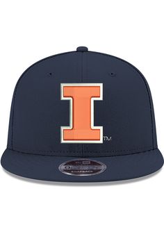 Wear your Fighting Illini style with pride in this Illinois Fighting Illini New Era Navy Blue OF 9FIFTY Snapback Hat! This Illinois Snapback Hat features a front embroidered team logo. Go, Illini, Go! New Era Basic 9FIFTY, Team logo embroidered on the front, New Era flag embroidered on the left side, Plastic snapback, Adjustable Closure, Polyester material, Polyester, Wipe clean with cloth or cleaning kit, 4 College Curved Brim Snapback Hat, Navy Snapback Hat With Flat Bill For Fans, Sports Fan Snapback Hat With Embroidered Logo, College Flat Bill Hat With Embroidered Logo, Collegiate Snapback Hat With Logo Patch, College Snapback Hat With Embroidered Logo And Flat Bill, College Snapback Hat With Embroidered Logo, Snapback Hat With Logo Patch For College, Mens Snapback Hats