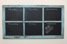 a chalkboard with the words monday, wednesday, and friday written on it