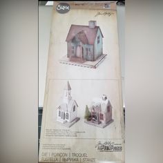 a paper model of a church and its surroundings