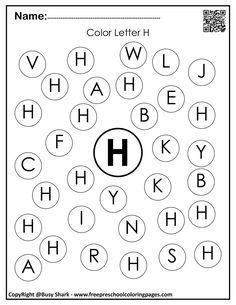 the letter h worksheet for children to practice their handwriting and coloring skills