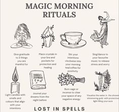 Spiritual Herbs Witches, Witchy Ritual Ideas, Witch Mornings, Witchcraft Morning Ritual, Witchy Morning Ritual, Morning Ritual Witch, Witchcraft Routine, Witch Morning Routine Ideas, Morning Witchcraft