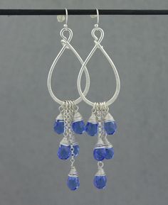 Colorful Bead Earrings Crystal Bead Earrings, Jewelry Earings, Silver Jewelry Diy, Simple Hoop Earrings, Hanging Beads, Platinum Earrings, Earring Wires, Silver Necklace Statement, Earring Hook