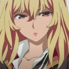 an anime character with blonde hair and blue eyes