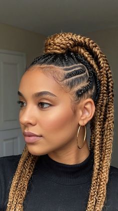 Trendy braids hairstyles black corn Cornrows Black Women, Trendy Braids Hairstyles, Boho Cornrows, Black Corn