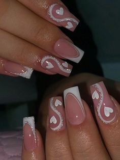 Nail Shapes:Square \nColor:Multicolor \nType:Color Nails \nPattern Type:Geometric \n Bow Nail Designs, Ballet Nails, French Tip Nail Designs, Cute Simple Nails, Square Nail Designs, White Nail, Short Acrylic Nails Designs