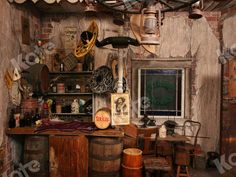 a room filled with lots of wooden furniture and old fashioned items on top of it