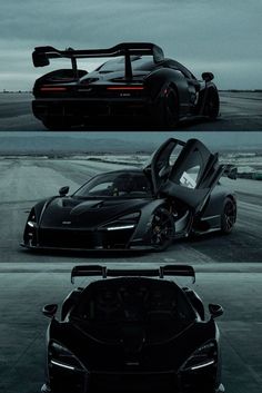 two different views of a black sports car