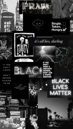 black lives matter collage with text and images from the movie's titles to the movies