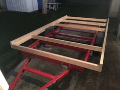 the frame is ready to be built and put in place