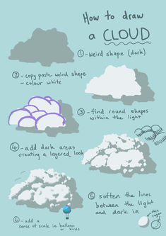 how to draw clouds in adobe and photoshopped with the same color scheme,