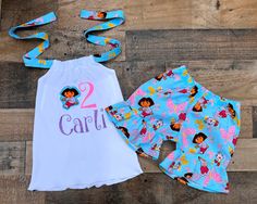 Dora The Explorer Birthday Outfit Halter Top Outfit, Explorer Theme, Halter Tops Outfit, Bug Clothing, Ruffled Shorts, Outfit Check, Dora The Explorer, Top Outfit, Note Box