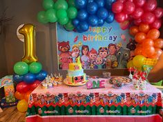 Cocomelon primer año 🎊🎉 Cocomelon Theme Birthday Party Decorations, Cocomelon Theme Birthday Party, Cocomelon Theme, Cake Tart, 1st Birthday Party Favors, Baby Birthday Party Theme, Giveaway Ideas, Baby Photography Backdrop, Cradle Ceremony