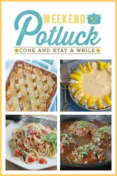 the cover of weekend potluck come and stay while it's on sale