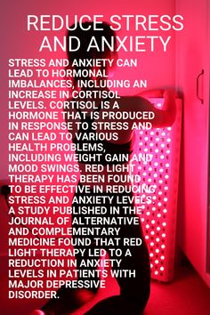 Stress and anxiety can lead to hormonal imbalances, including an increase in cortisol levels. Cortisol is a hormone that is produced in response to stress and can lead to various health problems, including weight gain and mood swings. Red light therapy is effective in reducing stress and anxiety levels. A study published in the Journal of Alternative and Complementary Medicine found that red light therapy led to a reduction in anxiety levels in patients with major depressive disorder.            #mentalhealth #mentalwellness #mentalhealthtips #mentalandemotionalhealth #hormonalimbalance #redlighttherapy Red Light Therapy Benefits, Red Led Light Therapy, Therapy Benefits, Hormonal Imbalances, Low Estrogen Symptoms, Medical Procedures, Instagram Feed Planner, Complementary Medicine, How To Regulate Hormones