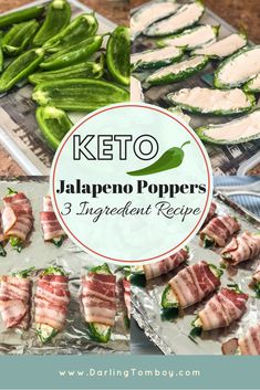 keto jalapeno poppers with 3 ingredients in the background